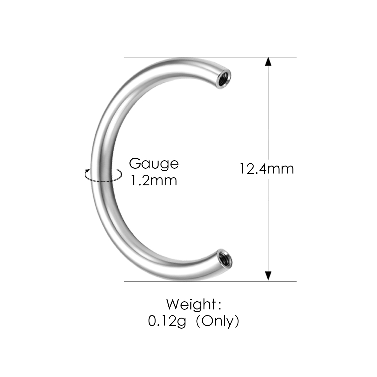 Silver-1.2*12.4mm