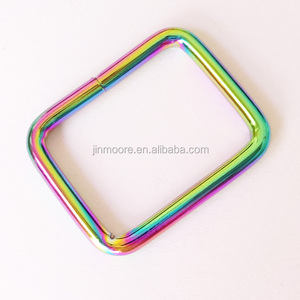 Rainbow Metal <strong>Rectangle</strong> Ring <strong>Buckles</strong> Webbing Strap <strong>Loops</strong> Adjuster <strong>Square</strong> <strong>Buckle</strong> for Bags - Product Image 6