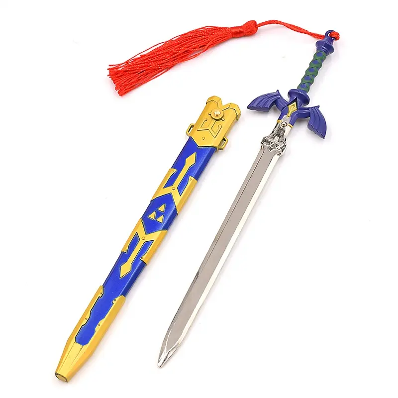Schlussverkauf 22 cm Meistersword Mini Katana Drücken zum Ausstoßen Schlüsselanhänger Spielzeug für Kinder Cosplay Jungspielzeug