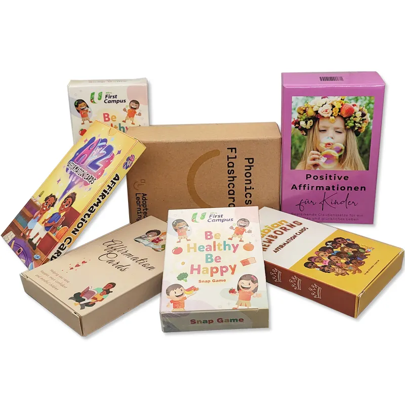 Custom Black Mini Cute Daily Girl New Mum Pregnancy Women Self Love Printing Positive Deck Flash Affirmation Cards For Kids