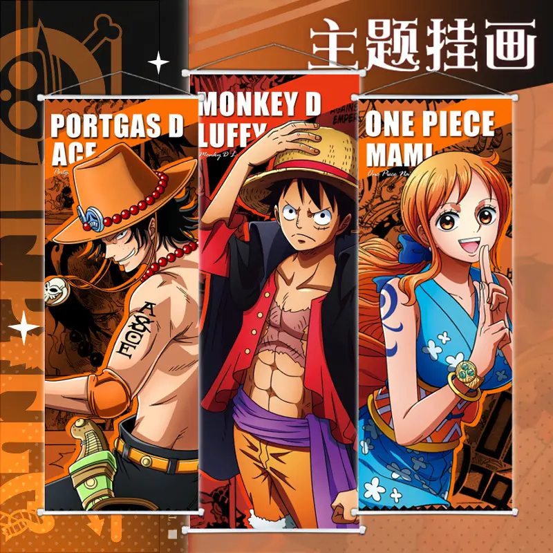 Groothandel 100 Ontwerpen Stof 3d Afdrukken Gemengde Anime Posters Luffy Nami Demon Slayer Dbz Hang Muur Posters