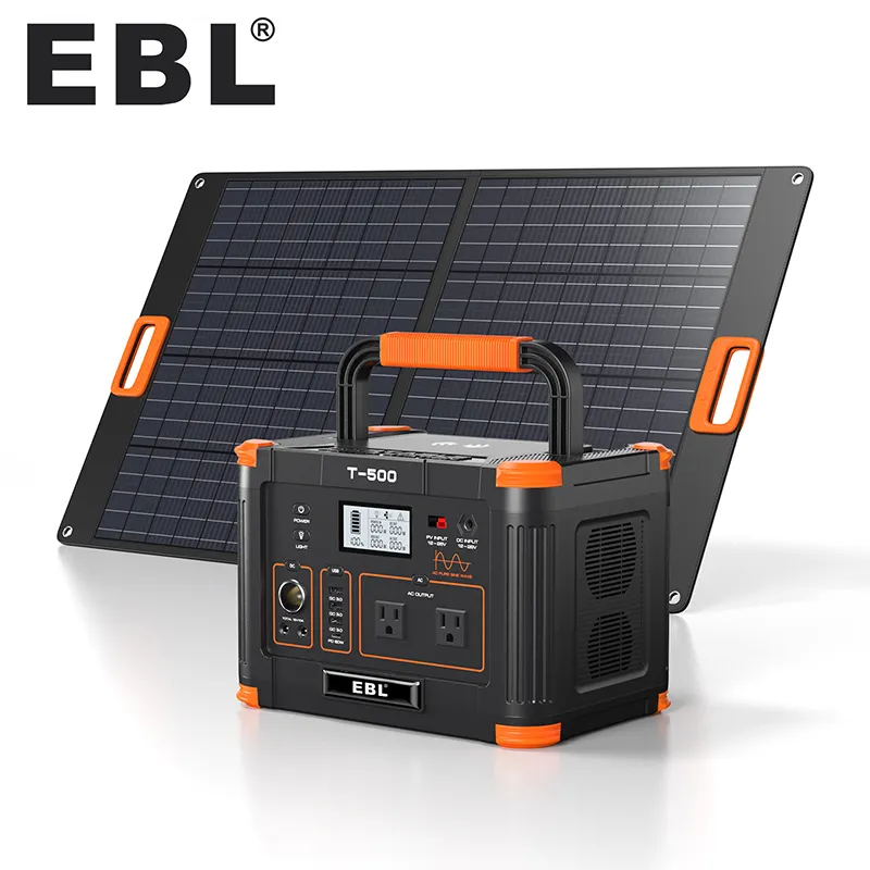 Centrale électrique portative extérieure 330w 500W 1000w alimentation de secours de haute puissance avec le panneau solaire portatif de 100W