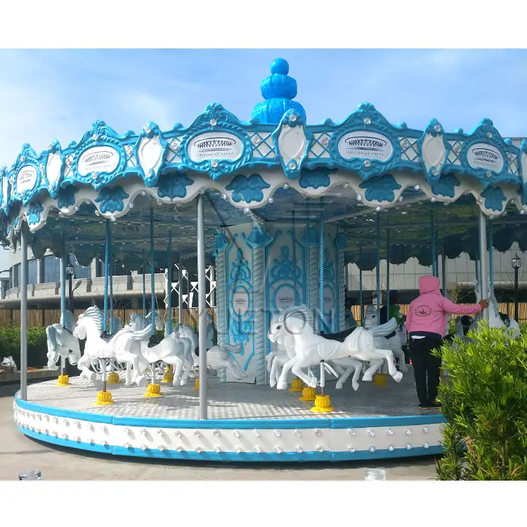 Conception 3D gratuite de 16 24 36 sièges Construisez votre équipement de parc d'attractions Grandes promenades à cheval Carrousel Merry Go Round pour enfants et adultes à vendre