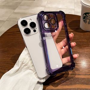 IPhone 14用携帯電話シェルPC電気メッキオールインクルーシブ落下防止ハードPCシェル、iPhone 14用レンズフィルムケース付き - Product Image 1