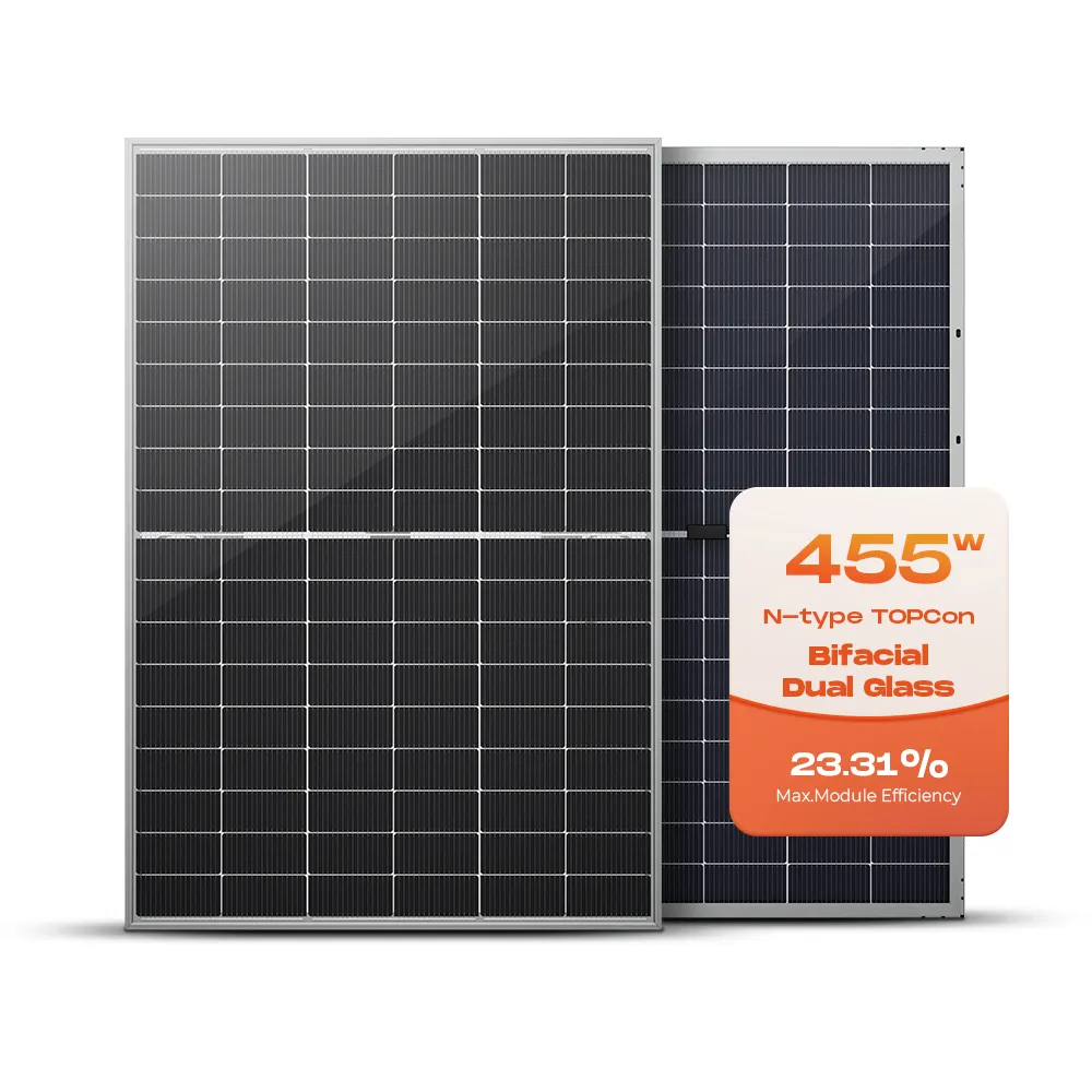 Mate tam siyah güneş panelleri 410 Watt 440W 445W 450W 500 W Topcon N tipi PV modülü çatı için
