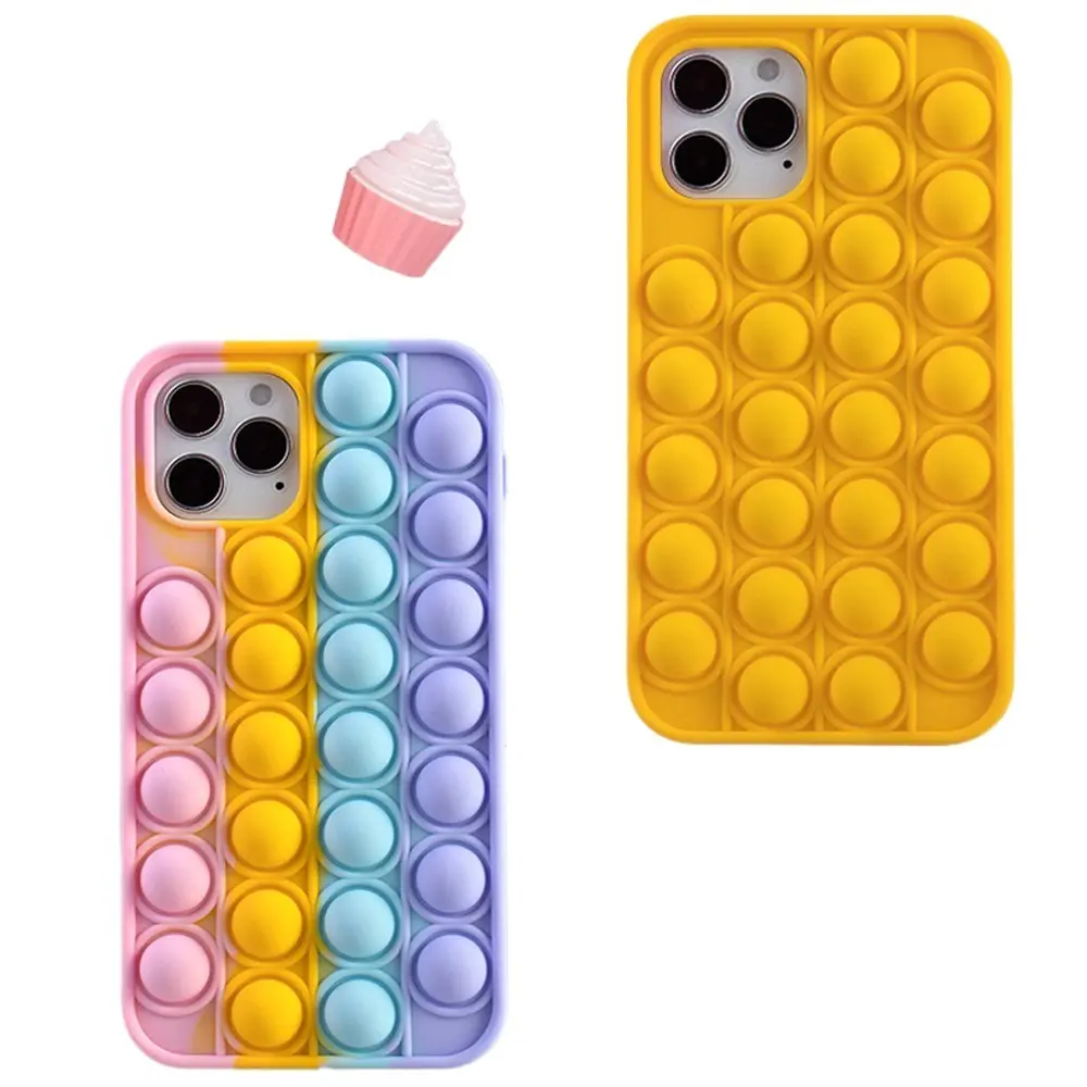 PSDA Pop Fidget Toys Bubble SoftSilicon Phone Case For Iphone 11 12 13 Pro X XR XS Max 7 8 Plus SE2 Relive Stress PhoneCase