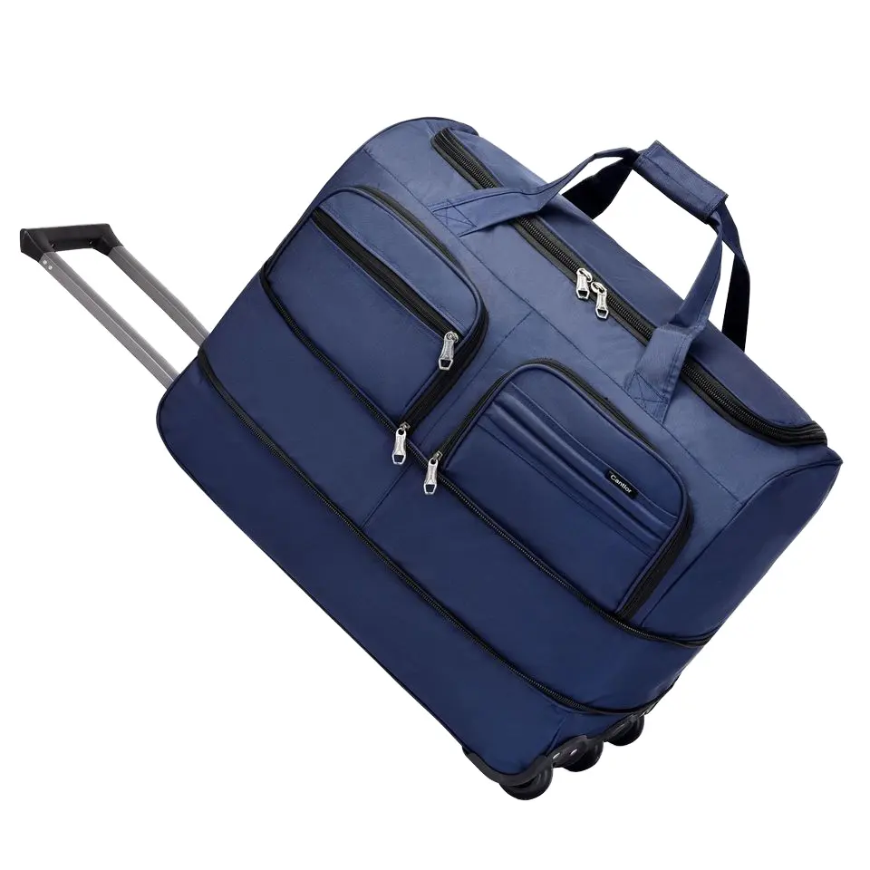 Unisex moda arabası çantası hafif kısa mesafe seyahat ve iş yatılı bagaj su geçirmez katlanabilir Logo ile