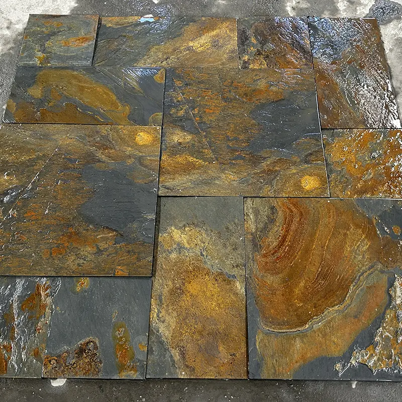 High Quality Rust Colored Slate Split Slate Paving Stones Slate for Patio Walkway