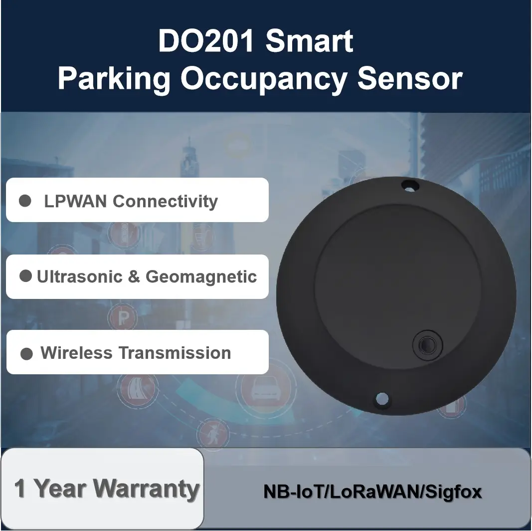 DO201 Parking sensor for car installation NB-IoT/LoRaWAN/Sigfox/Cat-M+NB-IoT+GPRS Ultrasonic sensor Car Parking Sensor System
