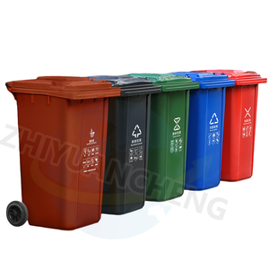 Kapak Wheelie <span class=keywords><strong>100</strong></span> ile çöp kutusu litre açık HDPE plastik çöp kutusu ayakta sanitasyon çöp tenekesi