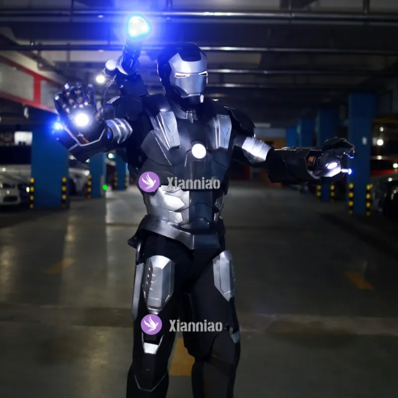 ชุดคอสเพลย์หุ่นยนต์มาสคอตเมชาเลือดร้อนชุดคอสเพลย์ชุดสูทไอรอนแมนสำหรับผู้ใหญ่ผู้ชาย