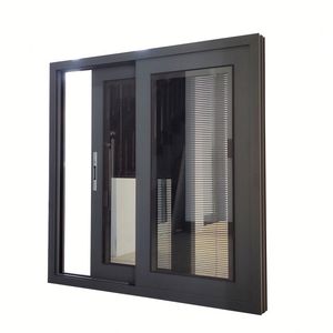 Aluminium Glass Sliding <strong>Windows</strong> <strong>With</strong> Inserted Blinds <strong>Built</strong>-in Shutter Privacy Design - Product Image 2