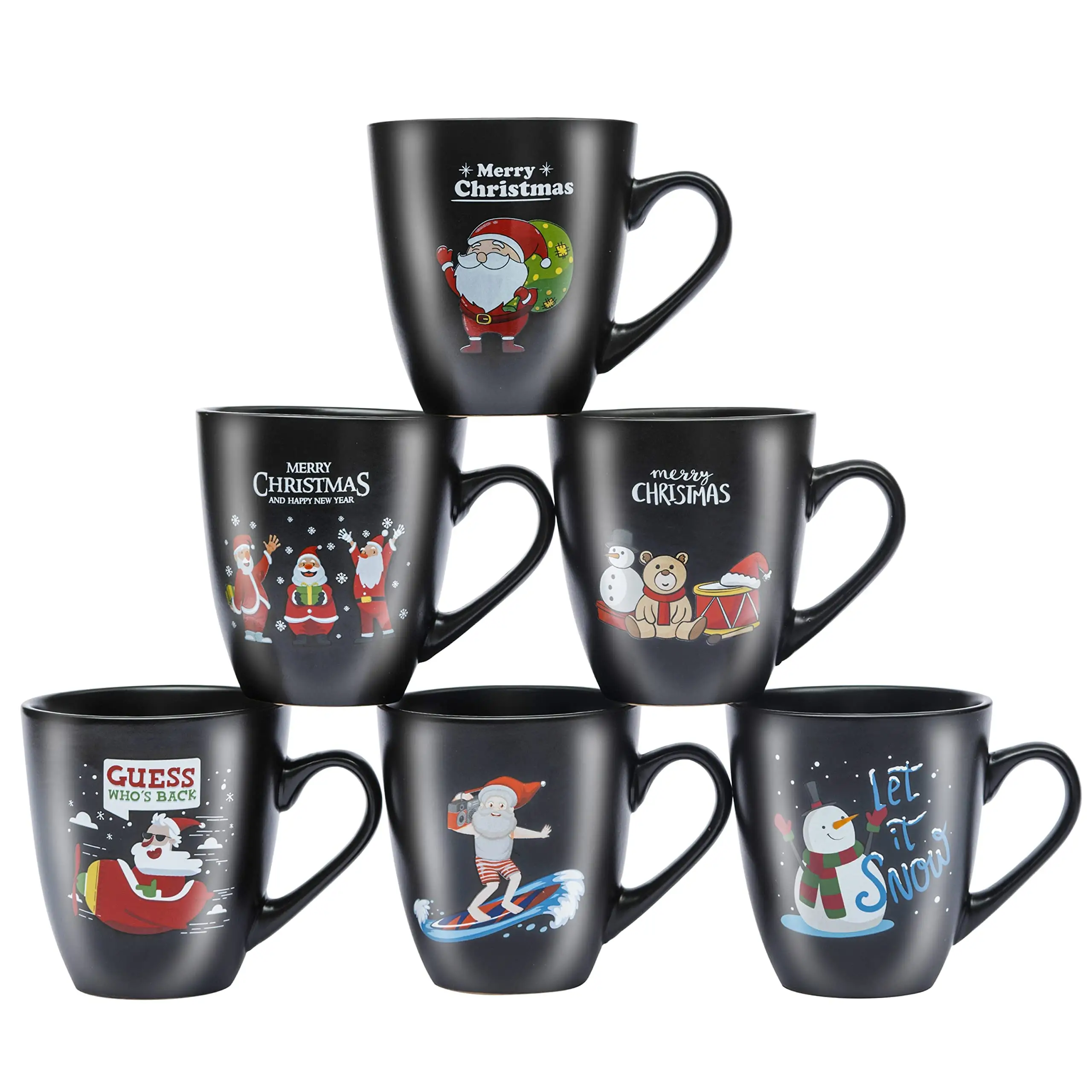 Ceramic Sublimation Black Color Changing Magic Mug Wholesale Christmas Coffee Mug Stoneware Glazed Mug