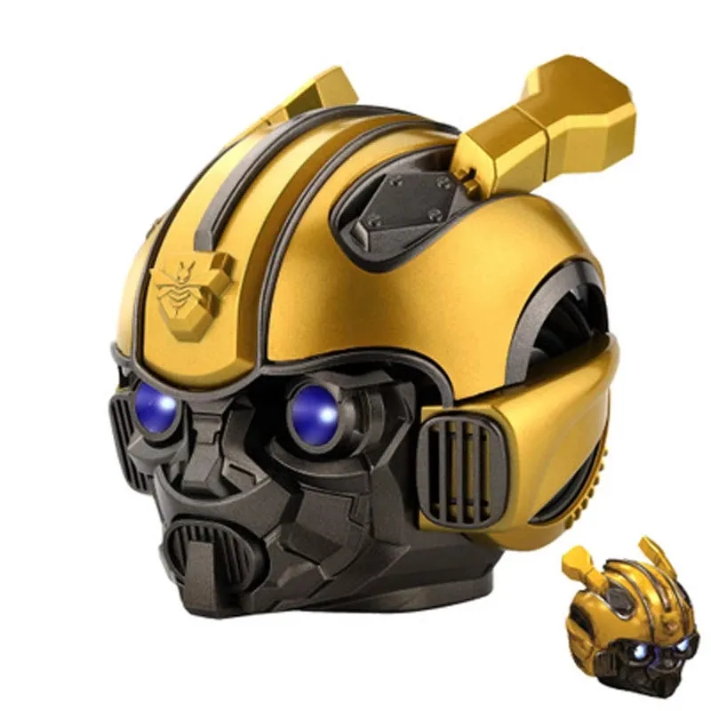 Transformadores creativos de regalo para casco Bumblebee, altavoz inalámbrico BT, Subwoofer, altavoz portátil