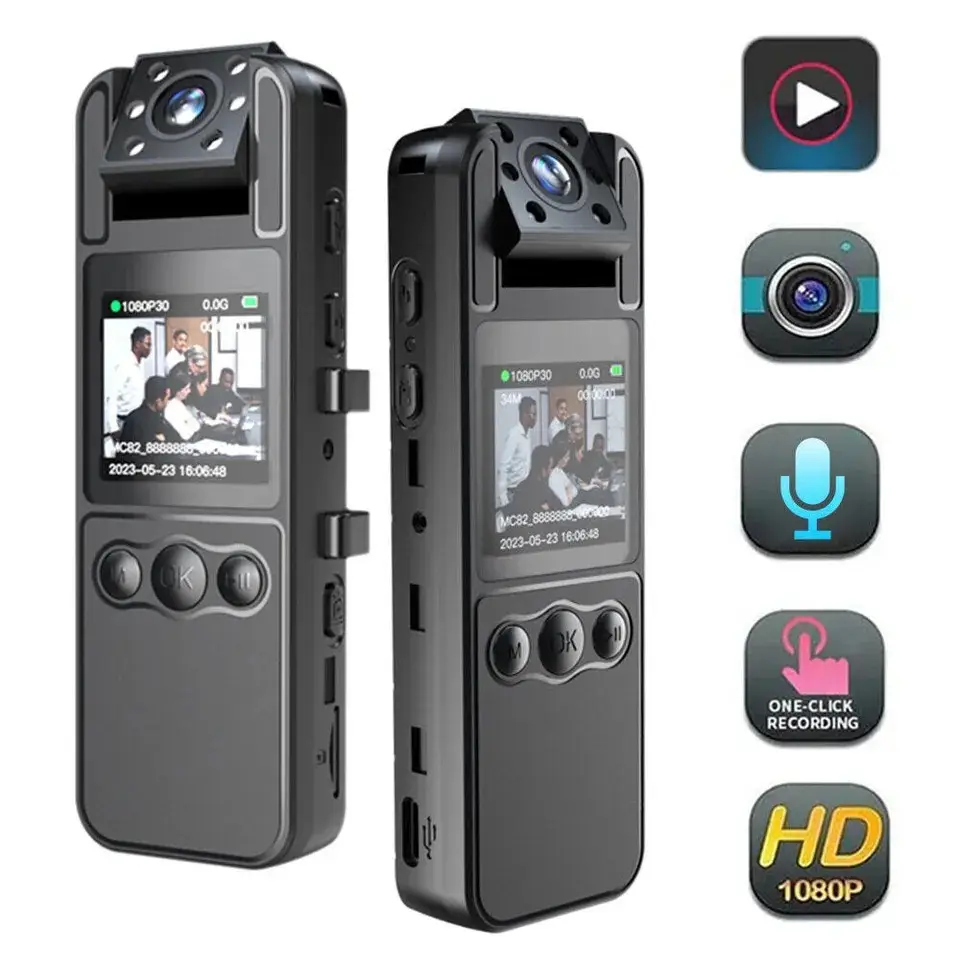 휴대용 미니 카메라 액션 스포츠 디지털 비디오 레코더 1080P 바디 착용 보안 카메라
