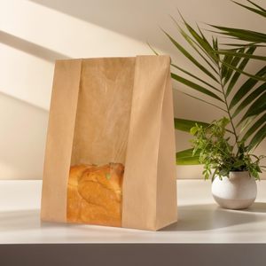 Kahverengi Kraft kağıt öğle yemeği çantaları iş bakkal fırın Deli kağıt çuval hediye keseleri sandviç çerez tedavi parti için çıkar - Product Image 2
