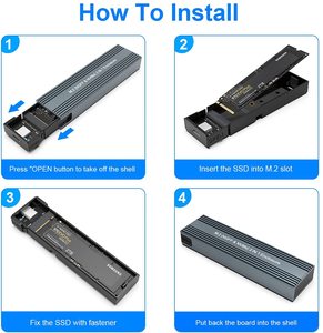 10Gbps USB3.1 Type-C ถึง M.2 M Key B Key NVMe SSD เคสกล่องครอบฮาร์ดดิสก์ไดรฟ์แบบ Solid State - Product Image 5