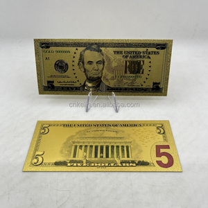 Souvenir <strong>Gift</strong> Colorful Print US Bill Dollar Gold Plated Money Banknote for Collection Currency - Product Image 5
