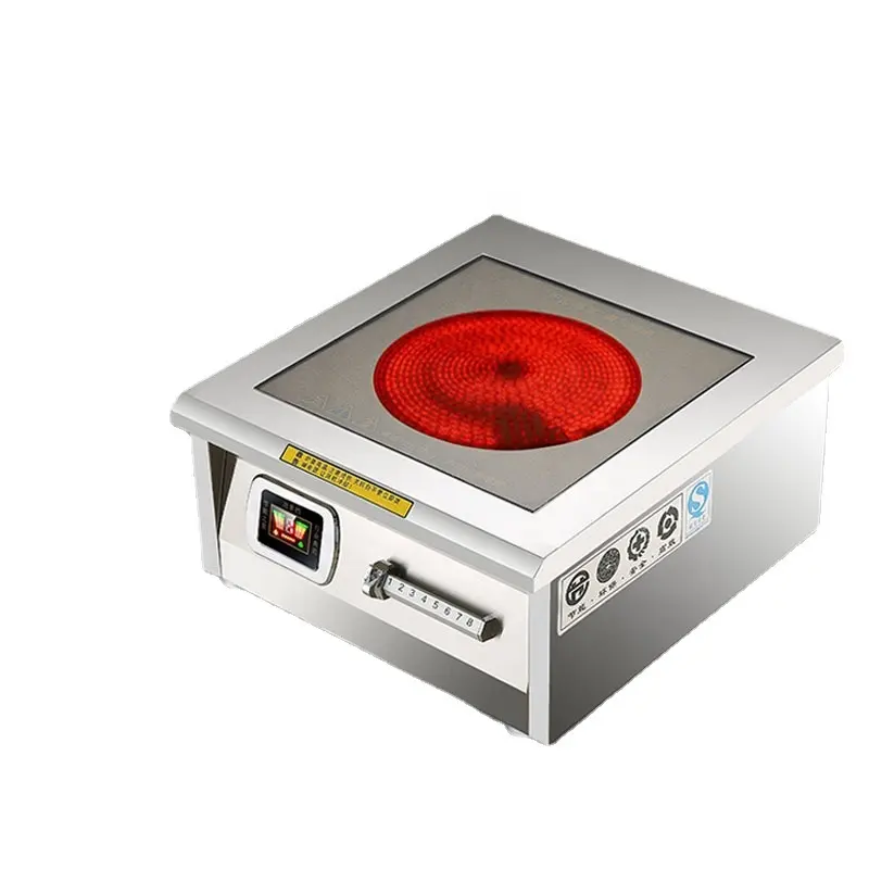 Cuisinière à induction infrarouge en céramique efficace commerciale 6000W pour hôtel de restaurant à la maison