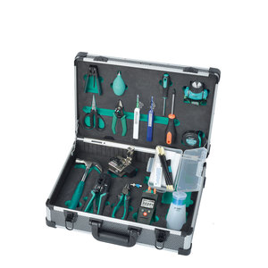 Pro'skit PK-9458 FTTH Fiber Optic <strong>Kit</strong> for Fusion Splice Mechanical Splicing Electric Wrench Patch Cord Termination Procedure