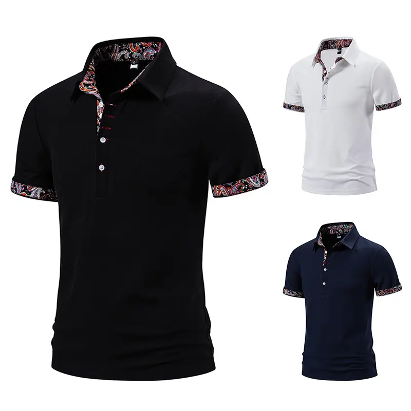 Wholesale Fashion Clothes Men Flip Collar Large Short sleeved POLO Shirt Summer Solid Color Men's Golf T-shirt