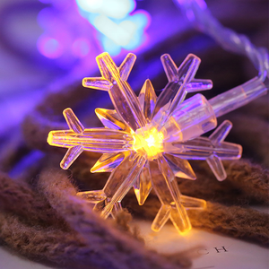 <strong>LED</strong> <strong>Snowflake</strong> Shape Christmas Lights <strong>String</strong> Button Lighting Modes for Outdoor Decorations - Product Image 4
