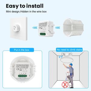Zigbee1/2ギャング調光器モジュールプッシュ調光器スイッチTuyaZigbeeスマートライト調光器Alexaで動作 - Product Image 6