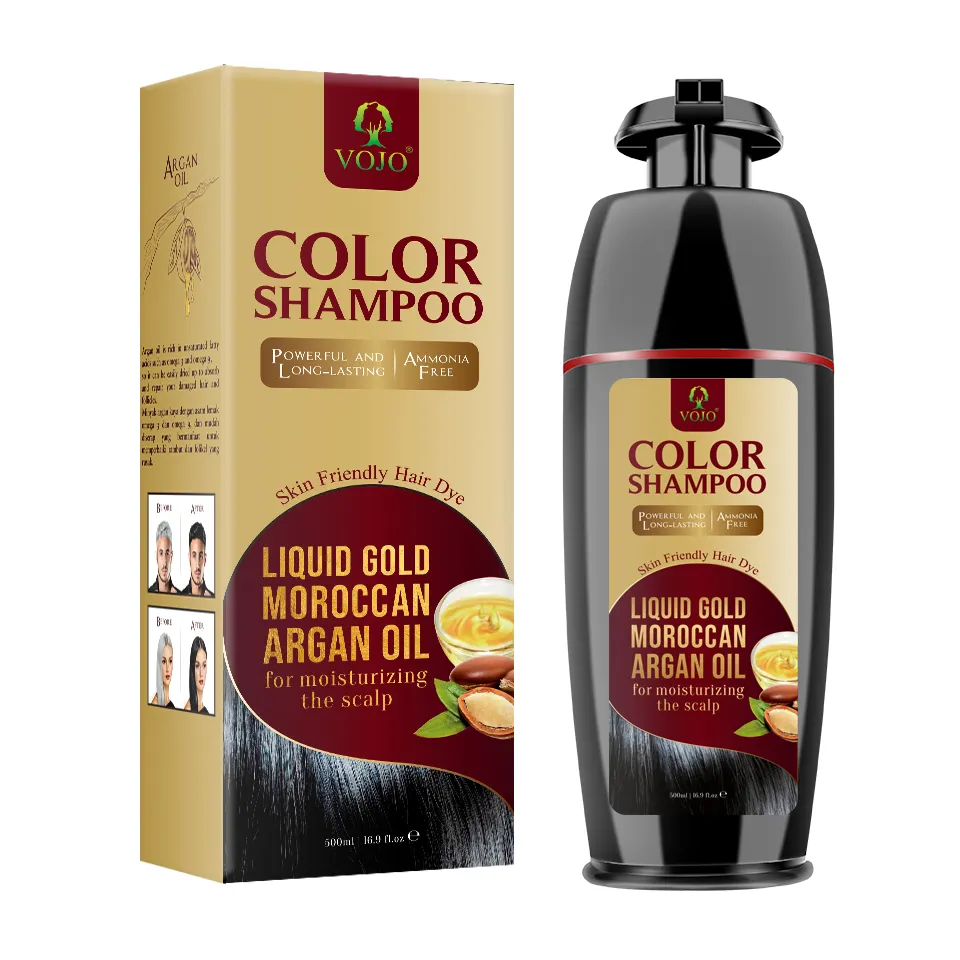 Istante tinture per capelli shampoo 500ml vojo Commercio All'ingrosso Salon Permanente Colore Dei Capelli Crema Colorante In Bottiglia