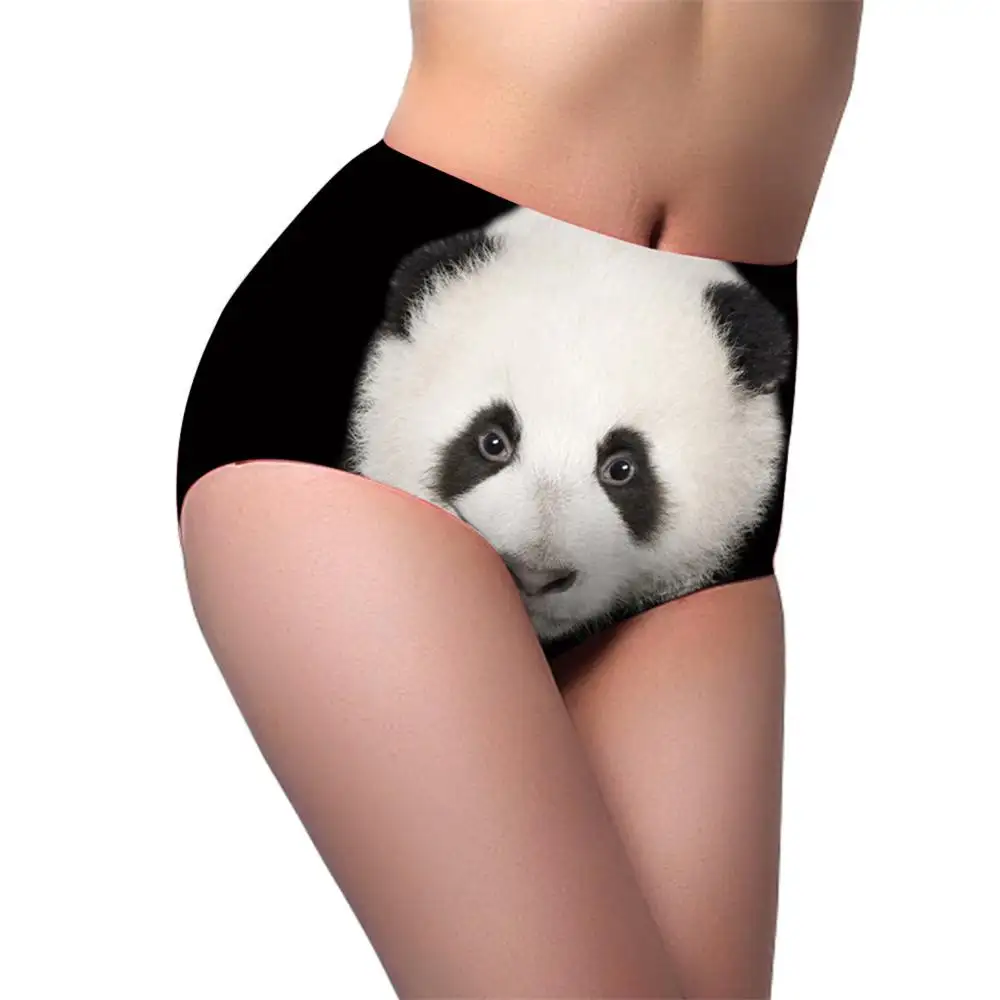 Lustige 3D Panda Fox druckt Frauen Unterwäsche mit hoher Taille Sexy Frauen Slips für Mädchen Hochhaus Nahtlose Damen Tanga