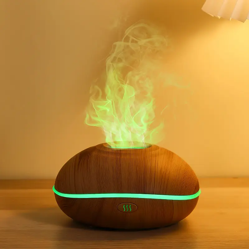 Elettrodomestico Desktop USB C simulazione fiamma umidificatore effetto fuoco diffusore Aroma legno UFO