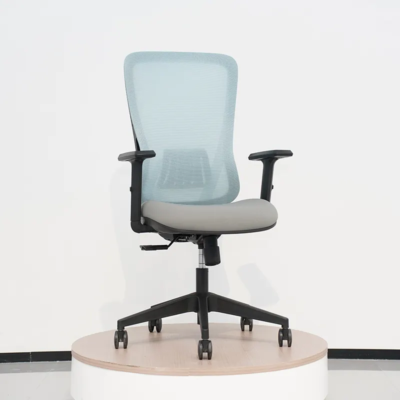 Kursi kantor ergonomis, kursi kantor jaring nyaman, fungsi pendukung pinggang dan lengan dapat disesuaikan