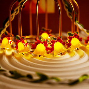 Factory outlet Natal ornamento sinos padrão cobre fio <span class=keywords><strong>String</strong></span> luzes para casa decoração ao ar livre
