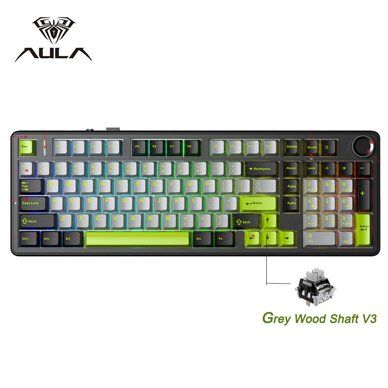 F99 Pro eje de madera v3, negro-gris-verde-gris