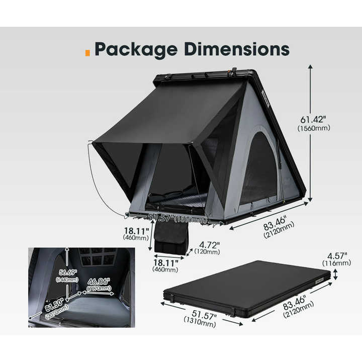 Tenda sul tetto in alluminio con struttura a conchiglia a conchiglia, tenda sul tetto,