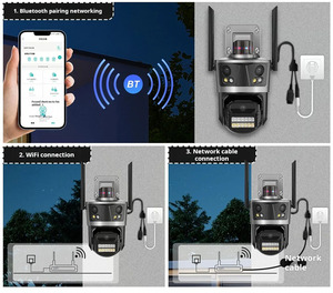 4MP 4G Wifi Cámara IP Tres lentes de cámara Ubox Eliminar seguimiento automático Mensajes de alarma Luces Bluetooth