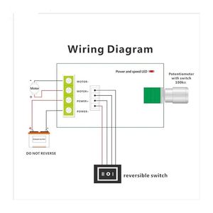 PWM DC motor gobernador 6V12V24V28V 3A interruptor de control de velocidad ajustable DC 1203BK controlador de velocidad del motor con interruptor - Product Image 6