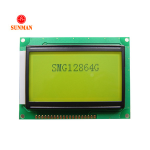 3,3 V 20 pin ks0108 controlador STN amarillo verde pantalla LCD RoHS 128x64 128*64 12864 Módulo de pantalla LCD gráfica de matriz de puntos - Product Image 1