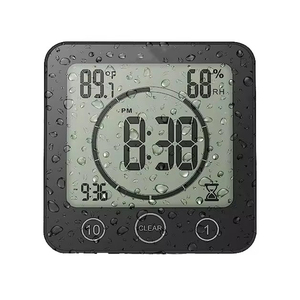Bagno doccia digitale da cucina orologio da parete con allarme impermeabile per acqua Spray Touch Screen Timer di umidità della temperatura - Product Image 1