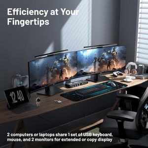 SYONG 4K HDMI2.0 KVM Matrix Switcher, 2x2 USB3.0 Switch para 2 monitores 2 computadoras con teclado de audio Video Mouse Periféricos