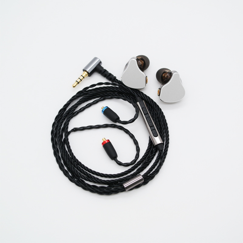 Câble de 1,2 mètre, écouteur argenté avec microphone