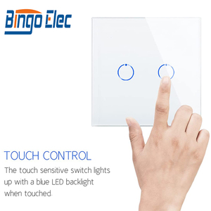 Bingoelec avrupa Alexa akıllı Tuya kontrollü su geçirmez duvar için ev kullanımı için LED ışık Wifi dokunmatik uzaktan kumanda - Product Image 4
