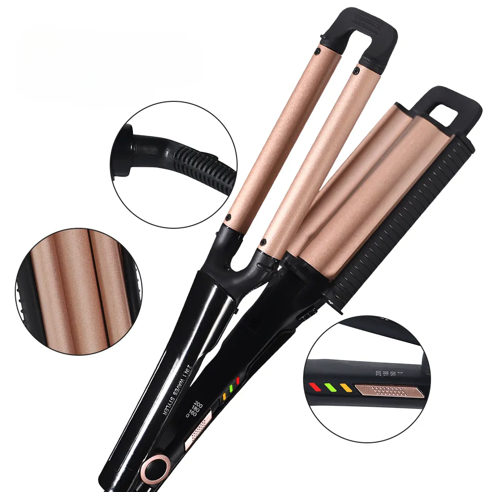 Chuyên Nghiệp Xách Tay Uốn Sắt Ba Thùng Tóc Curler Waver Tóc Styler Xoay Tóc Sắt Curler Uốn Sắt