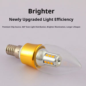 5W 6W e10 LEDキャンドルライト電球LEDキャンドルライトプルテールバルブウォームホワイトシャンデリアグローブ炎先端電球 - Product Image 4