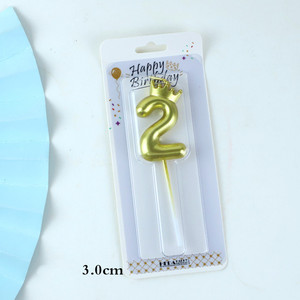 Huaming Phổ Biến Kim Loại Đầy Màu Sắc Đảng Bánh Trang Trí Số Nến Stick Handmade Paraffin Long Lanh Số Nến Sinh Nhật - Product Image 2