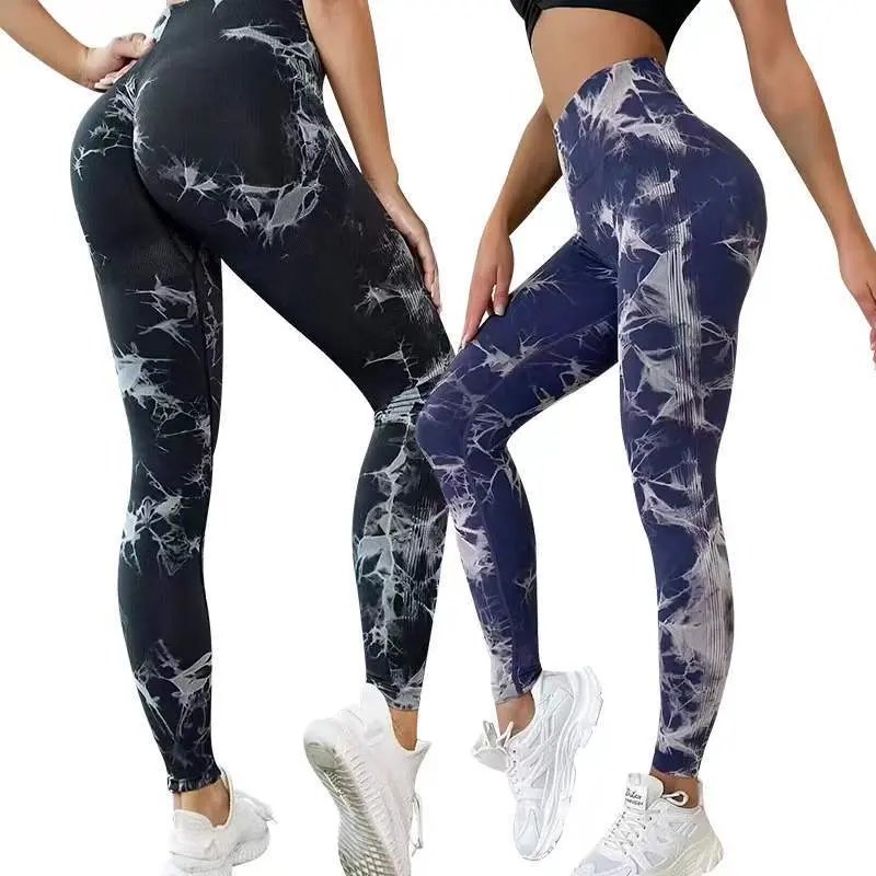 Ropa Deportiva Mujer Leggings de mármol sin costuras glúteos Scrunch leggings Spandex Sport Tights tie Dye pantalones de yoga para Mujer