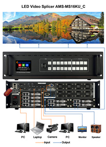 Empalmador de vídeo con controlador 4K y pantalla a todo color, nuevo 8K, 7 entradas, 16 salidas, imagen de pared de vídeo HD, 8K x 4K