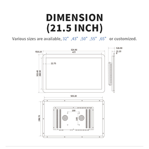 Support X86 or Android OS 21.5 Inch Lcd <strong>Touch</strong> <strong>Screen</strong> Interactive Display Self Service Shopping Mall Information Kiosk - Product Image 3