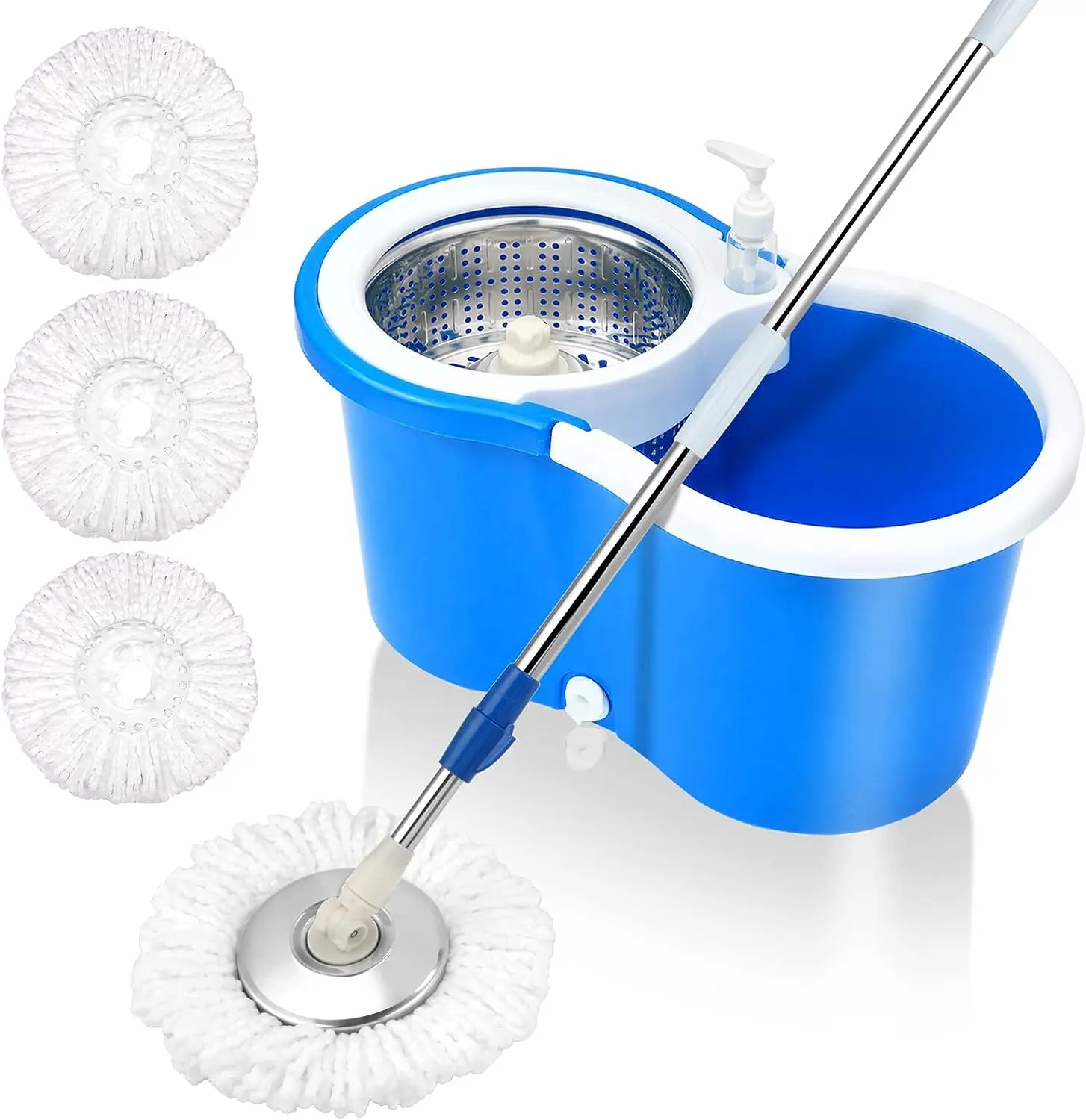 Sobam Alça Extensível E Aço Inoxidável Wringer torcido pólo 360 Spinning Mop Bucket Set Floor Cleaning