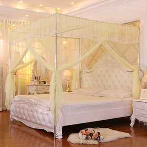Dosel Rectangular cuadrado rosa, mosquitera de uso doméstico de tamaño doble Queen con funda de cama elegante de estilo palaciego - Product Image 4