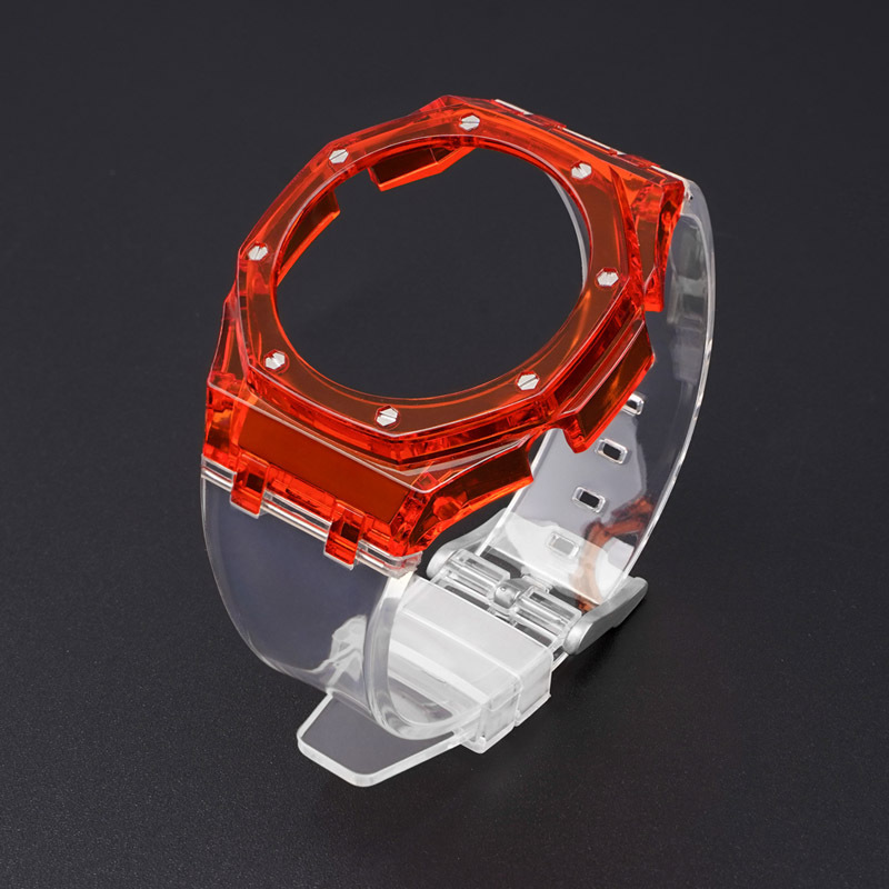 Boîtier rouge - Bracelet transparent avec outils